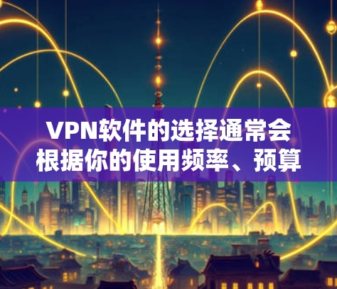 VPN软件的选择通常会根据你的使用频率、预算以及对网络的安全性和隐私要求来决定。以下是一些推荐的VPN软件,适合不同需求的用户