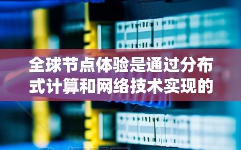 全球节点体验是通过分布式计算和网络技术实现的高效、灵活的系统架构,能够分散资源和任务,提升整体性能和效率。以下是对全球节点体验的详细解释